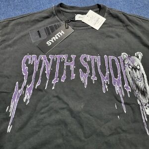 Synth Studios Losing My Mind Tee  Vintage Washed Black Color Crew Neck Rare Med